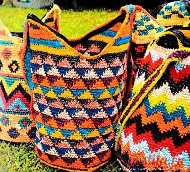 Вязаные сумки, Колумбийская мочила крючком