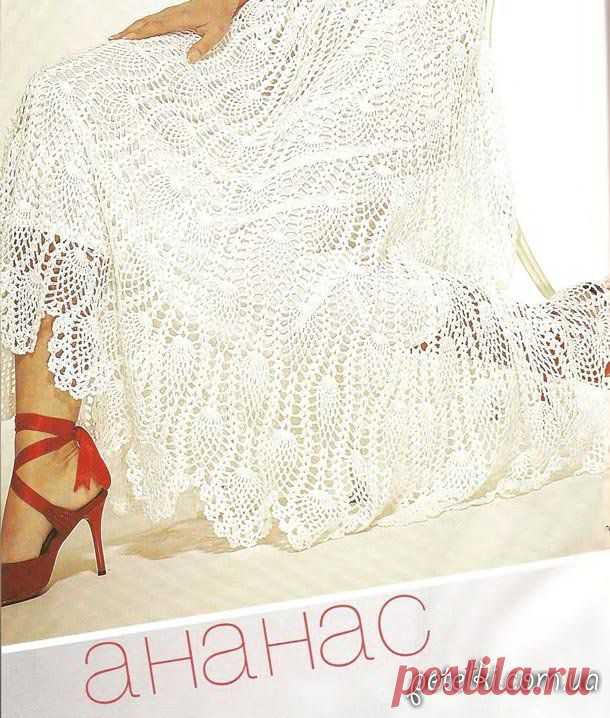 Шикарная длинная юбка ананасами. Описание, схема