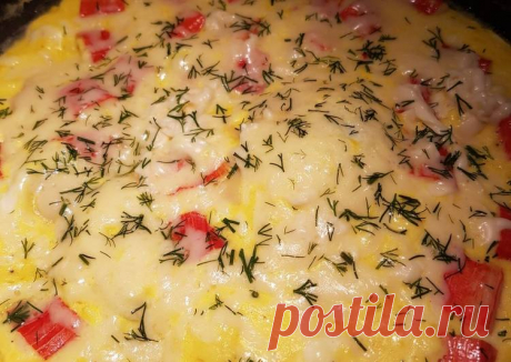 Омлет с крабовыми палочками - пошаговый рецепт с фото. Автор рецепта Людмила🏃‍♂️ . - Cookpad