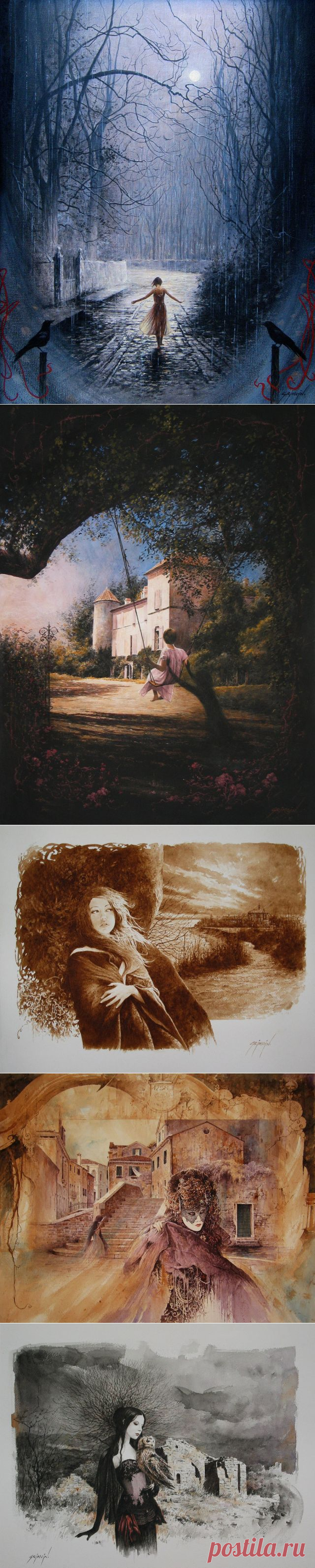 Эхо прошлого в акварелях Жиля Гримо (Gilles Grimoin)