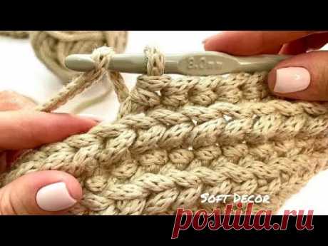 А вы такой пробовали? Из толстой пряжи красивый плотный узор | Soft Decor
