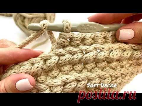 А вы такой пробовали? Из толстой пряжи красивый плотный узор | Soft Decor
