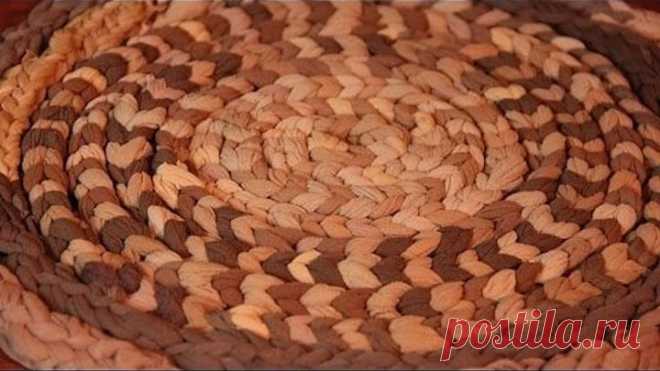 Как связать коврик из старых колготок