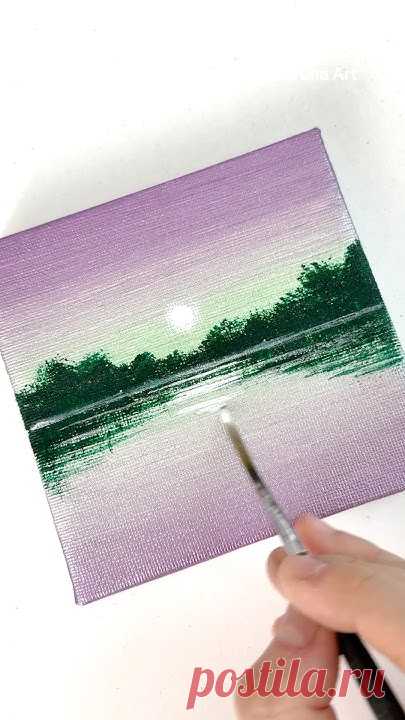 💜+💚+💜 #painting #acrylicpainting