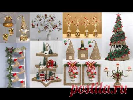 11 Jute craft Christmas decorations ideas Collection 2022