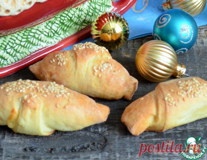 Творожные рогалики с сыром и ветчиной – кулинарный рецепт