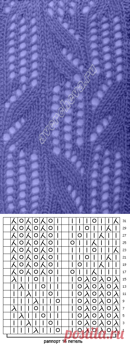 узор 174 |  каталог вязаных спицами узоров