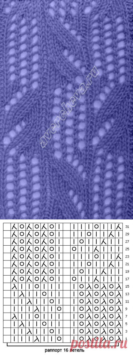узор 174 |  каталог вязаных спицами узоров