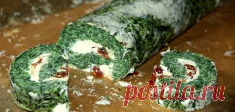 Рулет из шпината с домашним cream cheese и вялеными помидорами – Вся Соль - кулинарный блог Ольги Баклановой