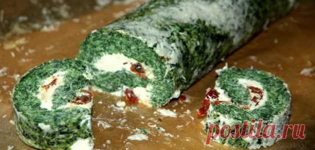 Рулет из шпината с домашним cream cheese и вялеными помидорами – Вся Соль - кулинарный блог Ольги Баклановой