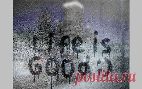 Текст на запотевшем окне