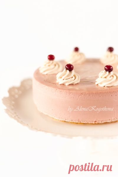 Классический мраморный клюквенный чизкейк — Вкусные рецепты