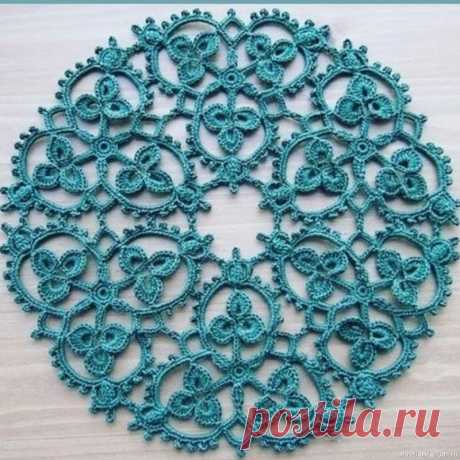 Салфетка крючком из мотивов. Схема. | Вязание крючком. Ваши работы