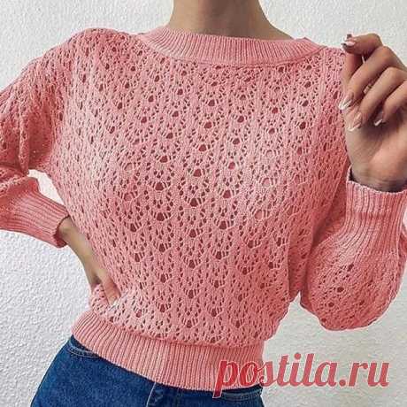 Ажурный узор для джемпера спицами