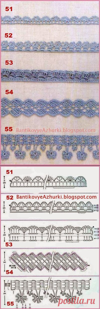 BantikovyeAzhurki.blogspot.com: Кружево и обвязка края крючком (часть 3).