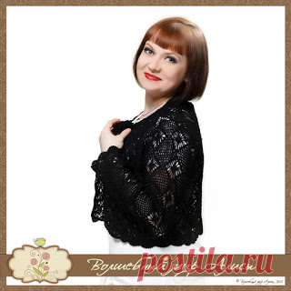 Волшебный мир Алисы: Болеро "Серебряные ажуры" в черном цвете