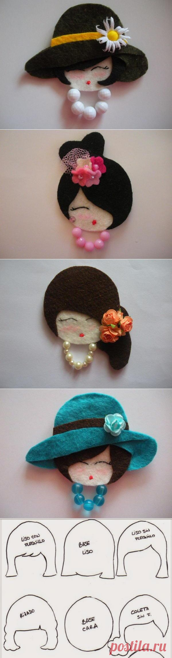 Meu Mundo Craft: Lindas damas com CD´s / Из фетра красивые мордашки