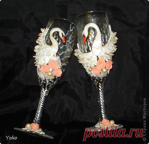 Бокалы "Лебеди" + МК | Страна Мастеров