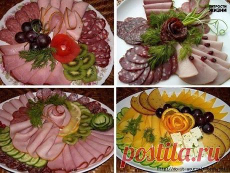Оформление нарезок к новогоднему столу.