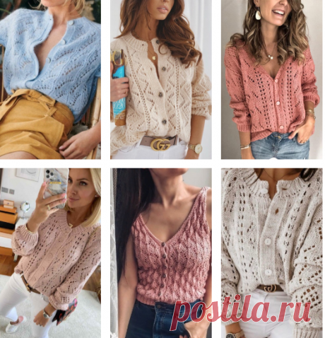 19 кофт спицами на пуговицах со схемами вязания - схемы вязания