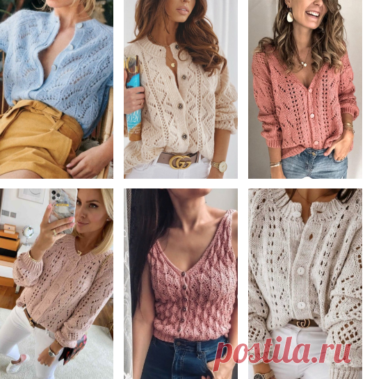 19 кофт спицами на пуговицах со схемами вязания - схемы вязания