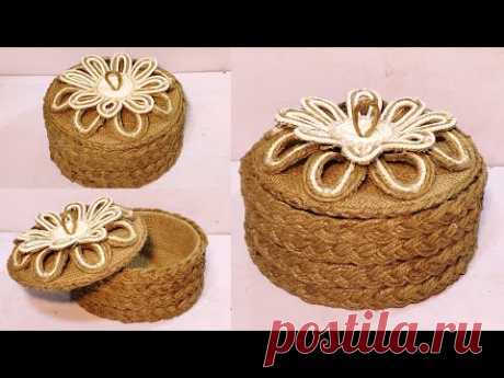 DIY💡MADE THIS BEAUTIFUL BASKET FROM CARDBOARD / DIY CRAFT IDEA /JUTE ROPE BASKET / ROPE BASKET