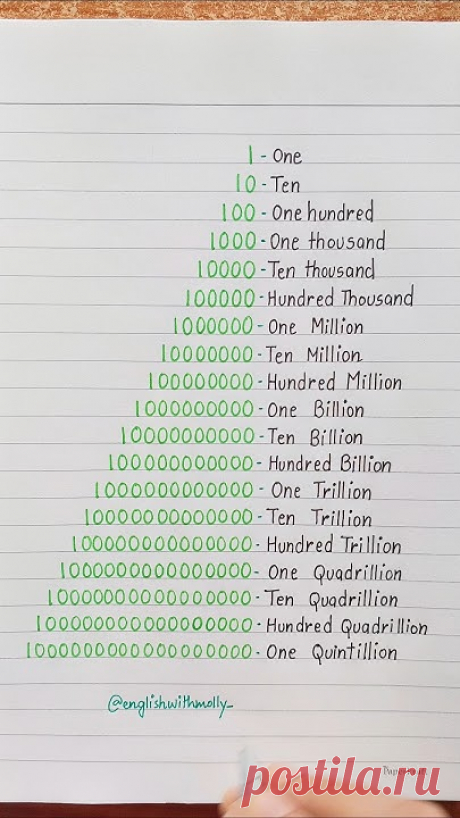 One hundred  thousand million. #english #education #grammar #englishtips