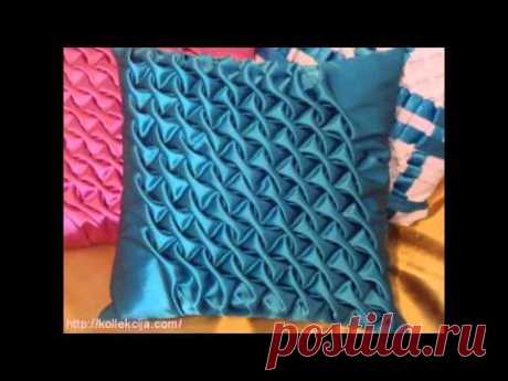How to make puffs on a pillow.Как сделать буфы на подушке.