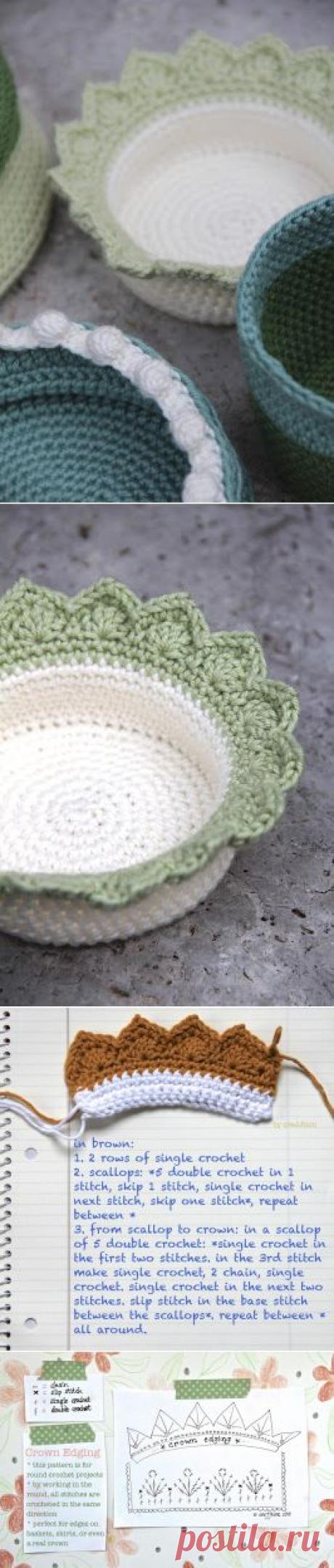 creJJtion: шаблон: окантовка для вязания крючком корзины