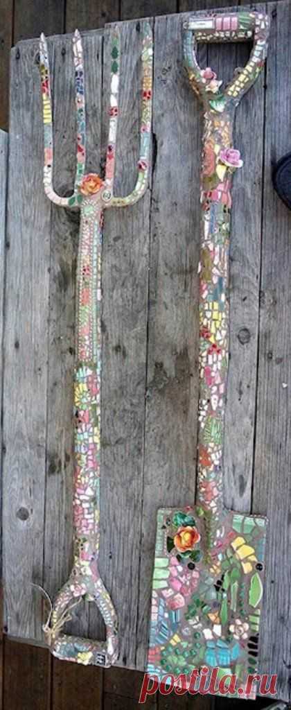 Mosaik basteln - Stein-Mosaik im Garten