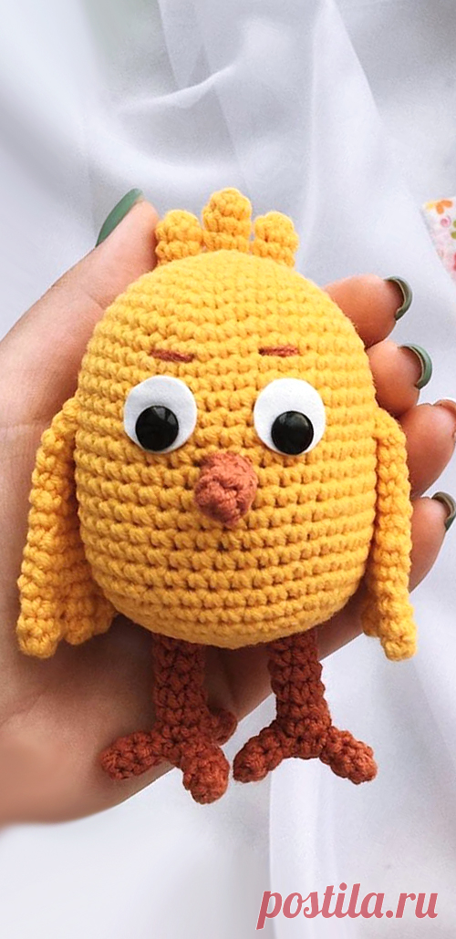 PDF Цыпа из Ми-ми-мишек крючком. FREE crochet pattern; Аmigurumi bird patterns. Амигуруми схемы и описания на русском. Вязаные игрушки и поделки своими руками #amimore - Цыпленок, цыплята, мультфильм Мимимишки.