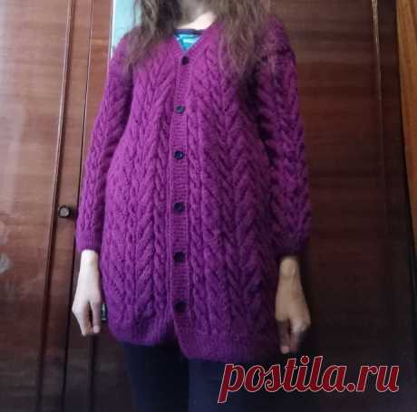 Ажурный кардиган спицами