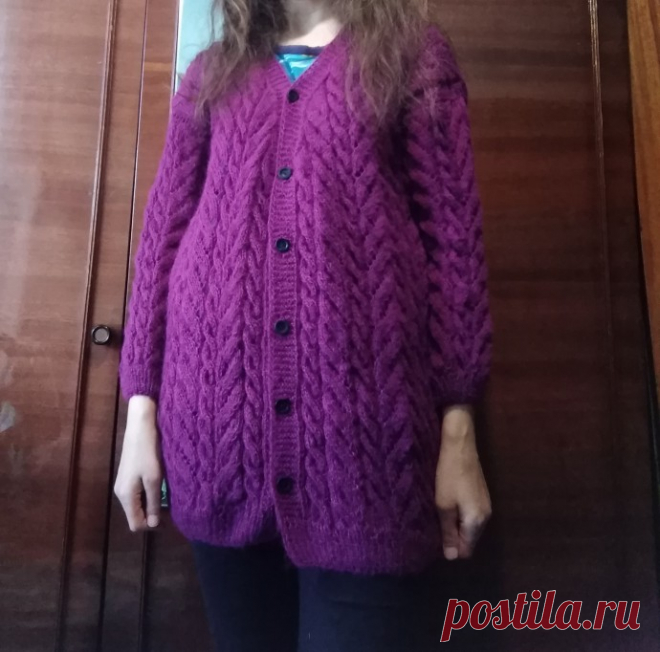 Ажурный кардиган спицами