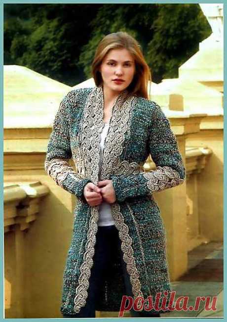 Кардиган с кружевными вставками. Вязание спицами и крючком. - 1 Октября 2010 - Вязание спицами, модели и схемы для вязания на спицах