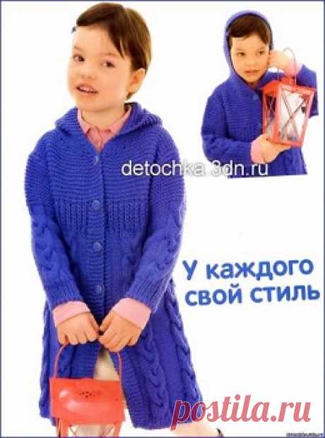 Пальто и кардиганы для девочек вяжем спицами