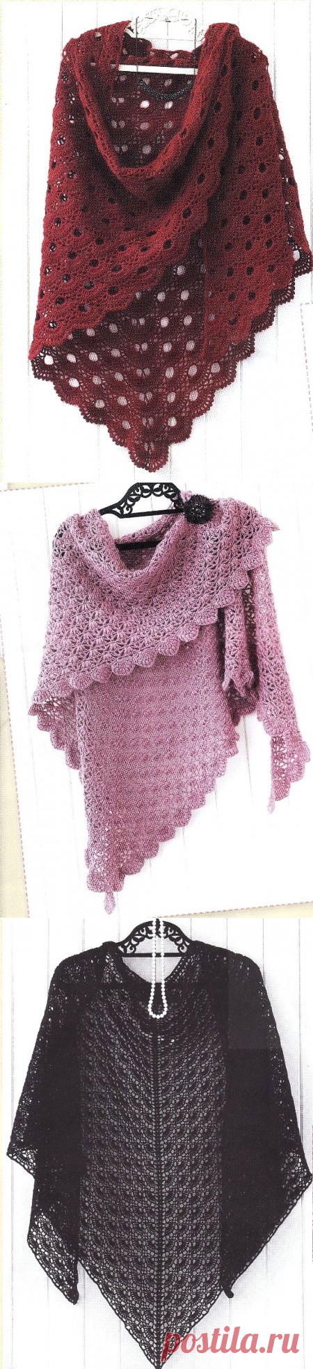 Схемы вязания шалей крючком