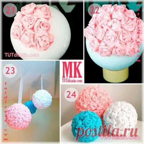 Стильные шары из бумажных спиралек - Топиарий