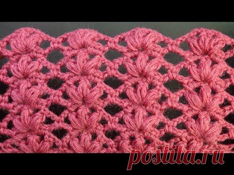 Начинаем вязать – Видео уроки вязания » Ажурный узор для лета – Узор вязания крючком №142