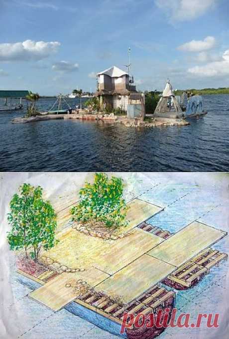Плавающий остров из пластиковых бутылок