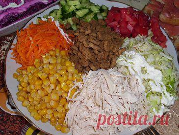 с курицей и сухариками | Рецепты моей мамы