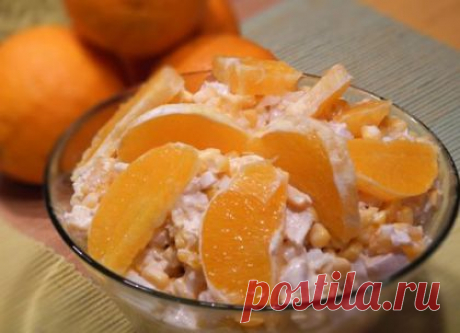 Изысканный салат с курицей и апельсином