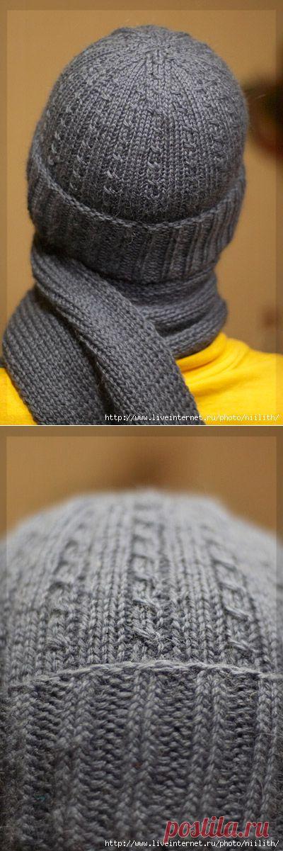 Мужские шапка и шарф