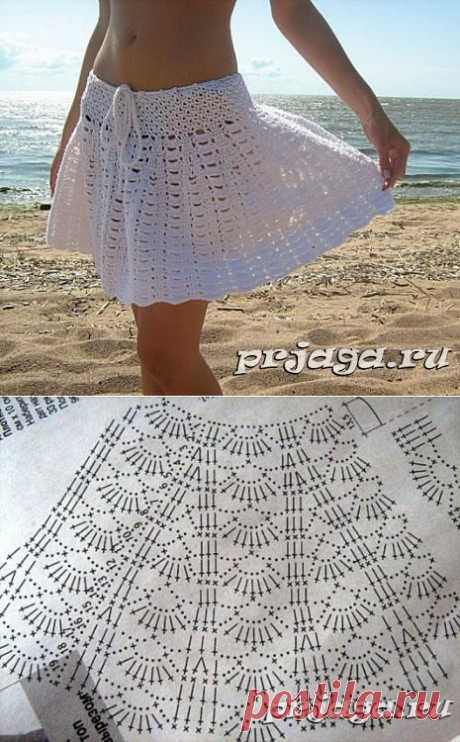 Пляжная юбка крючком