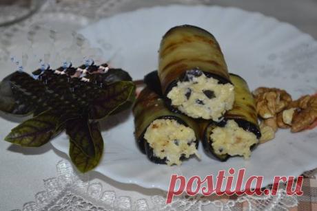 Рулетики из баклажанов с грецкими орехами по-грузински (очень вкусный рецепт)