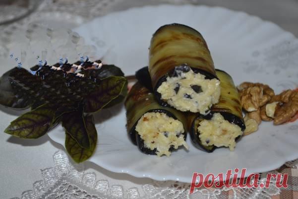 Рулетики из баклажанов с грецкими орехами по-грузински (очень вкусный рецепт)
