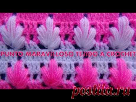 Punto maravilloso tejido a crochet # 4 para tejer mantitas para bebe