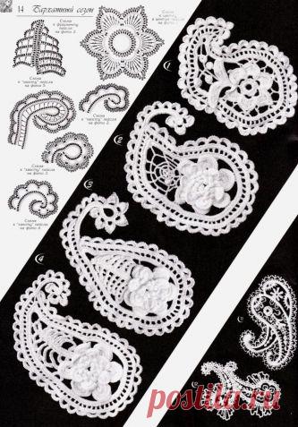 Ажурные пейсли из журнала *Дуплет* / Вязание крючком / Вязание крючком для начинающих