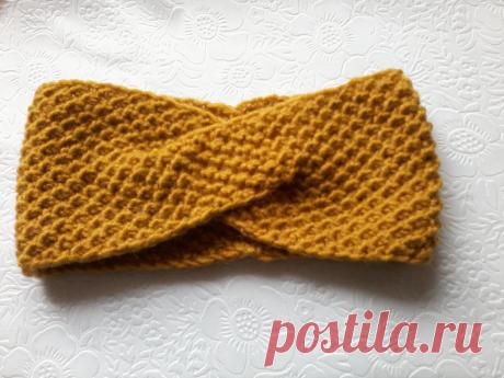 Изображение: Вязание повязки на голову спицами. - YouTube Найдено в Google. Источник: youtube.com.