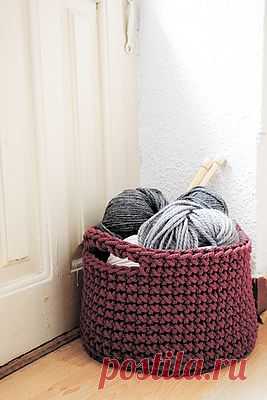 Siuke: Cesto a crochet para guardar tus labores