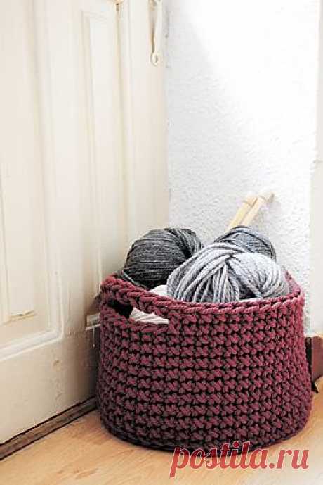 Siuke: Cesto a crochet para guardar tus labores